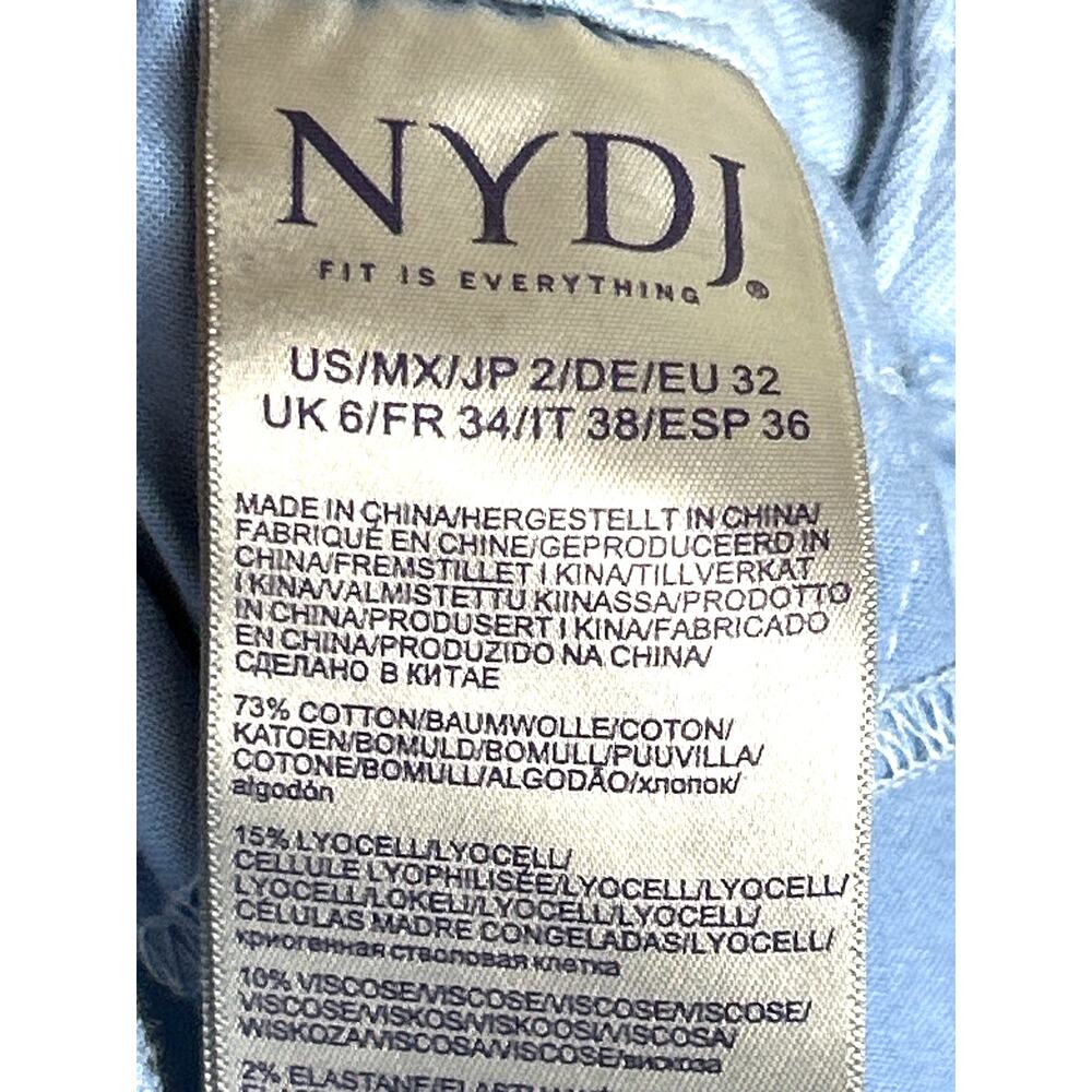 NYDJ Womens 2 Light Blue Marilyn Straight Leg Zip Ankle Jeans - Picture 6 of 6
